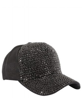 Bling Rhinestone Snapback HA400105 BLACK